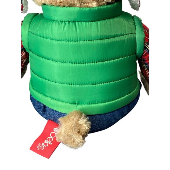 Belkie Winter Teddy Bear With Red Plaid Hooded Jacket & Green Puffer Vest 2019 - Picture 8 of 10